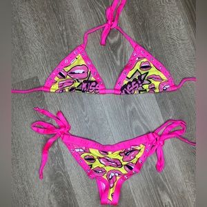 Pink & Yellow Bikini Set